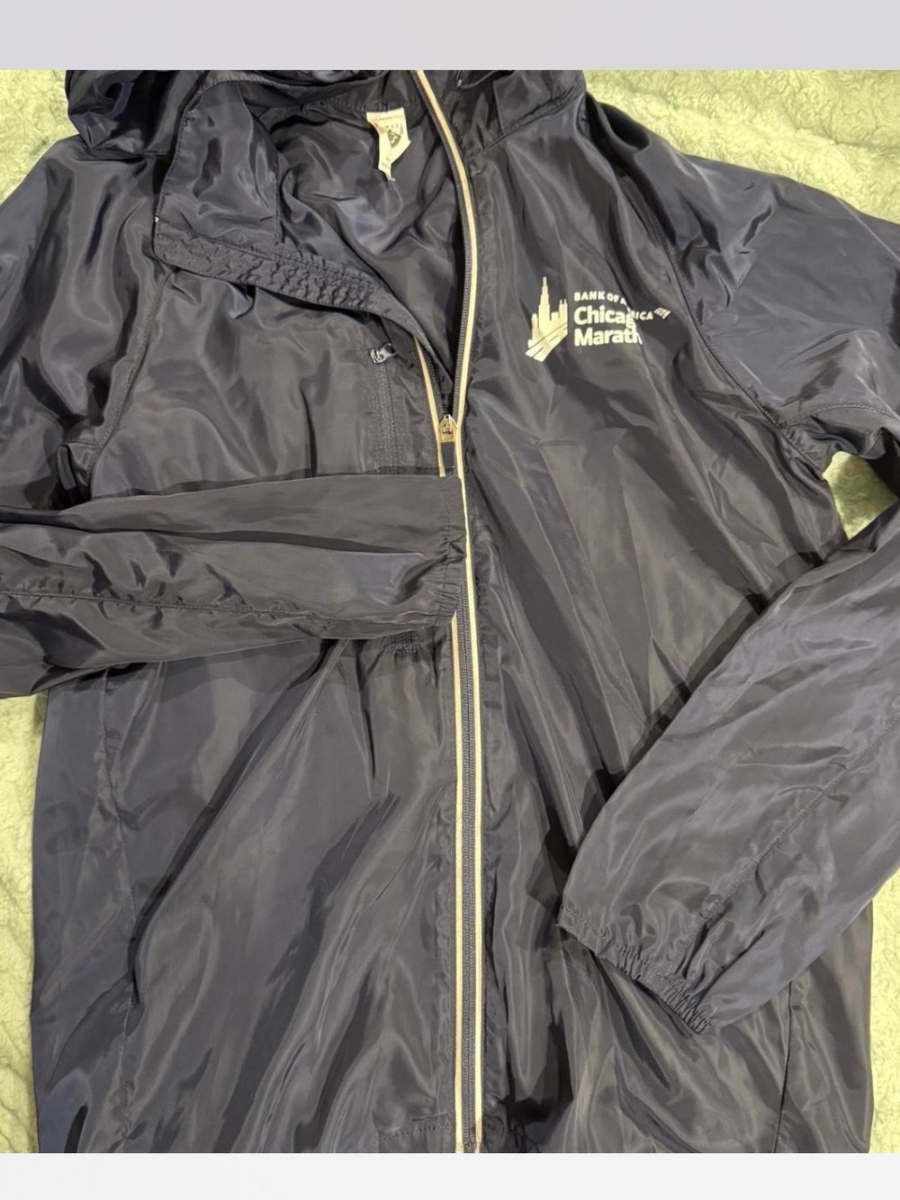 Chicago Marathon Lightweight Navy Windbreaker Jacket unisex Medium